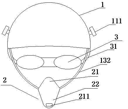 Dustproof and antigas safety helmet