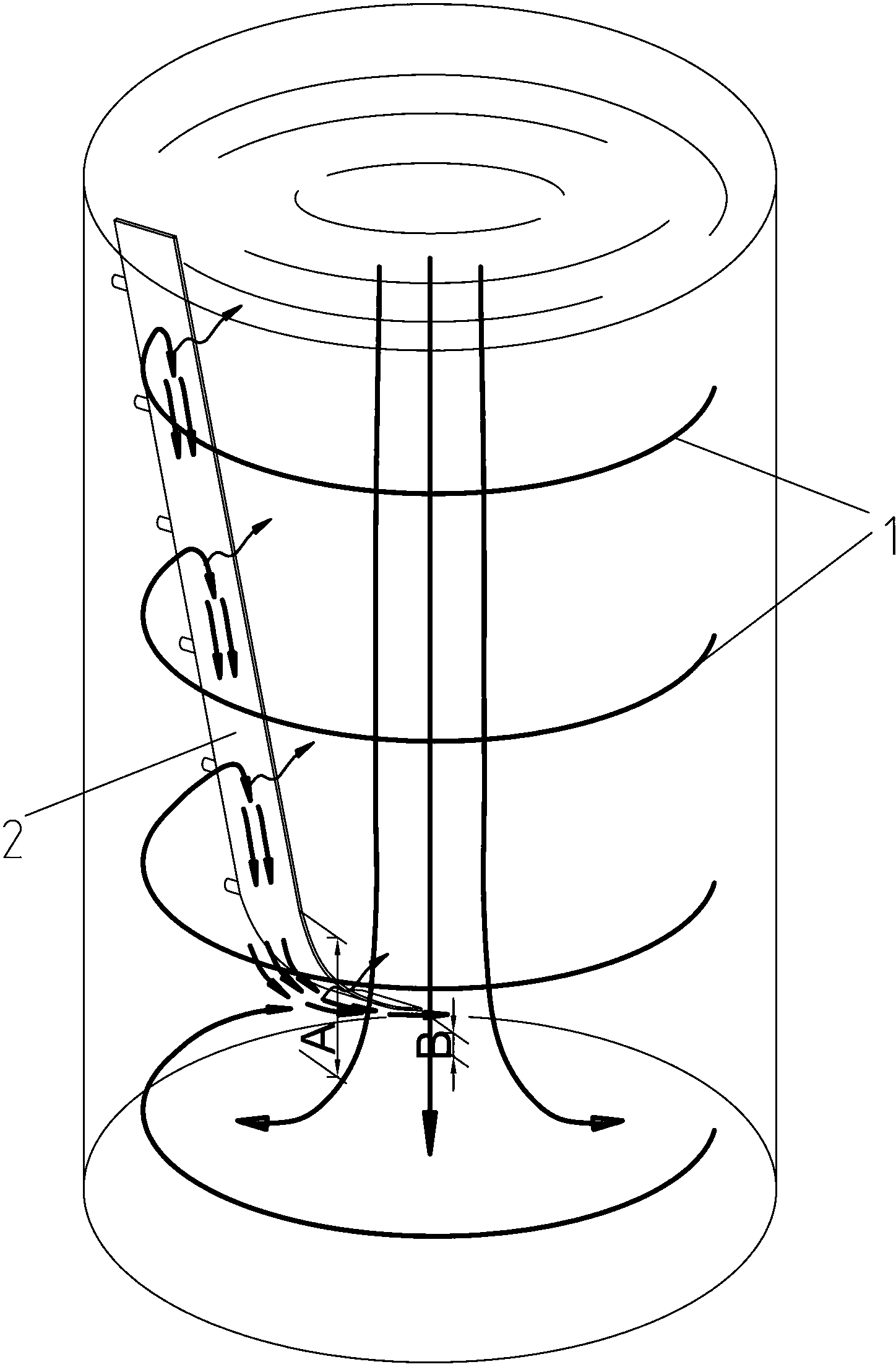 Stirred tank with baffle plates capable of reducing accumulating materials at tank bottom