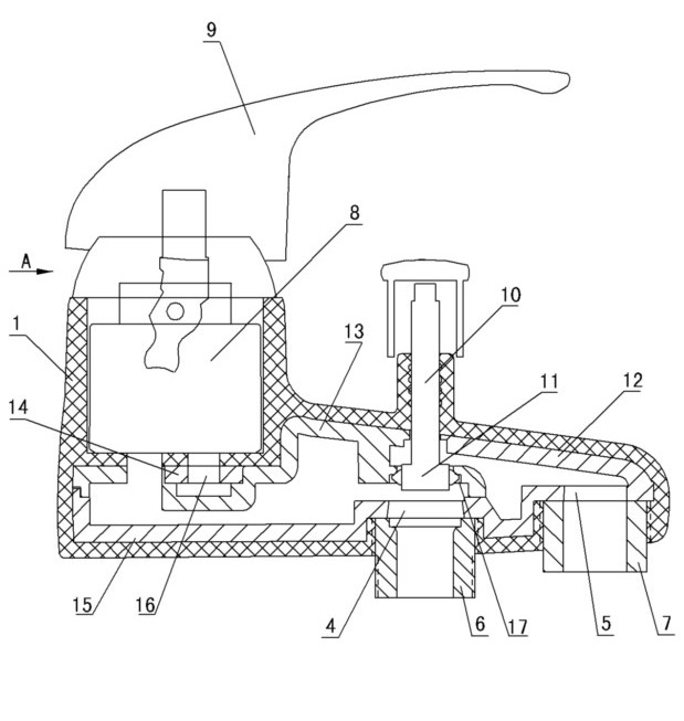 Triple bathtub water faucet and processing method