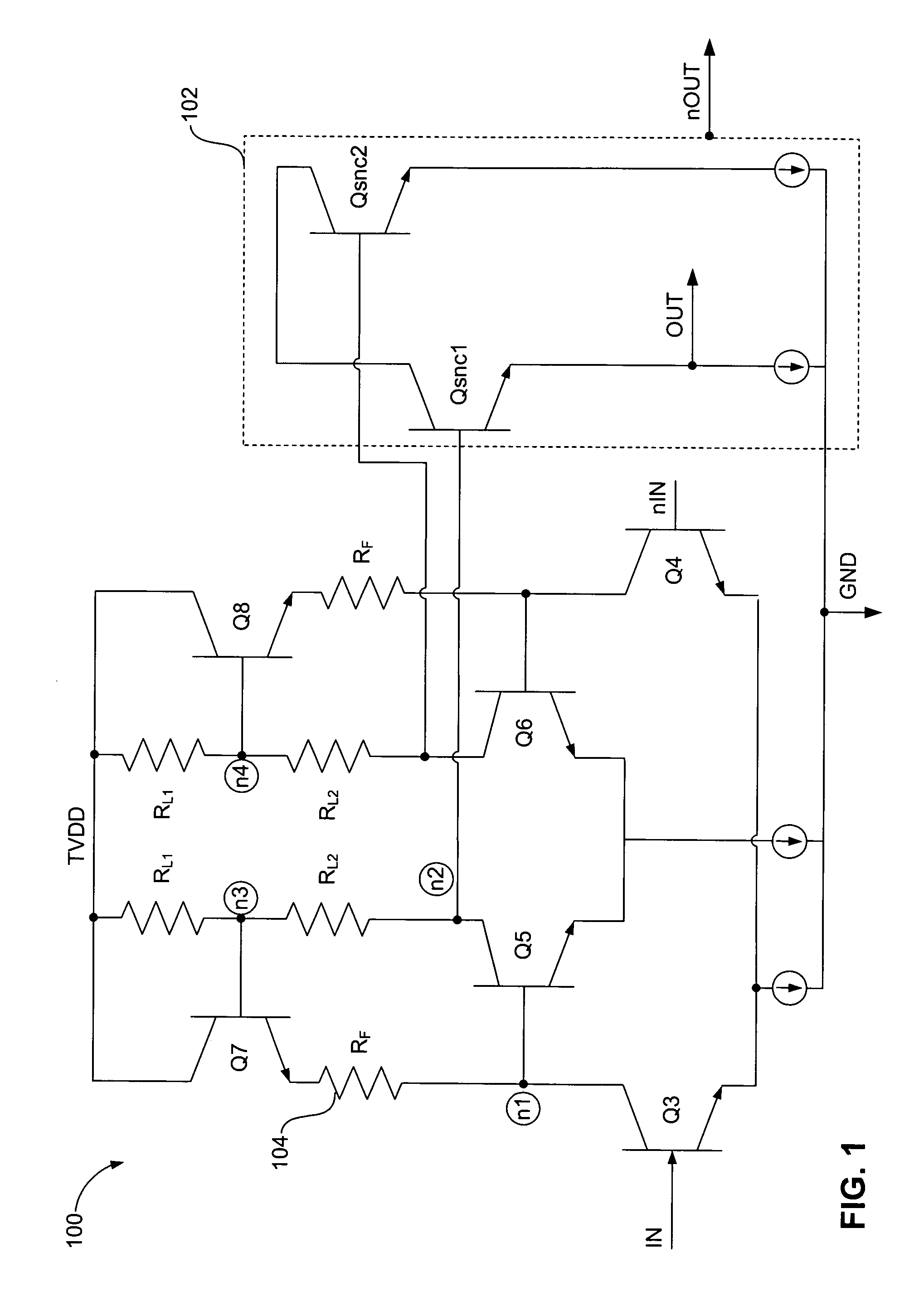 Wideband CMOS gain stage