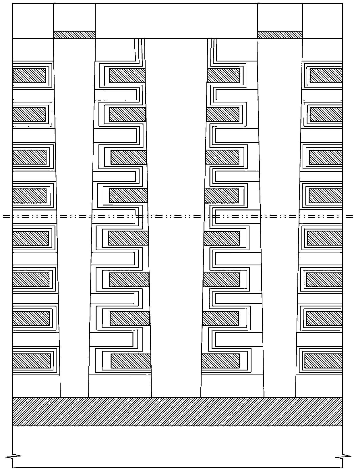 Gating tubes applied to three-dimensional flash memory and preparation method thereof