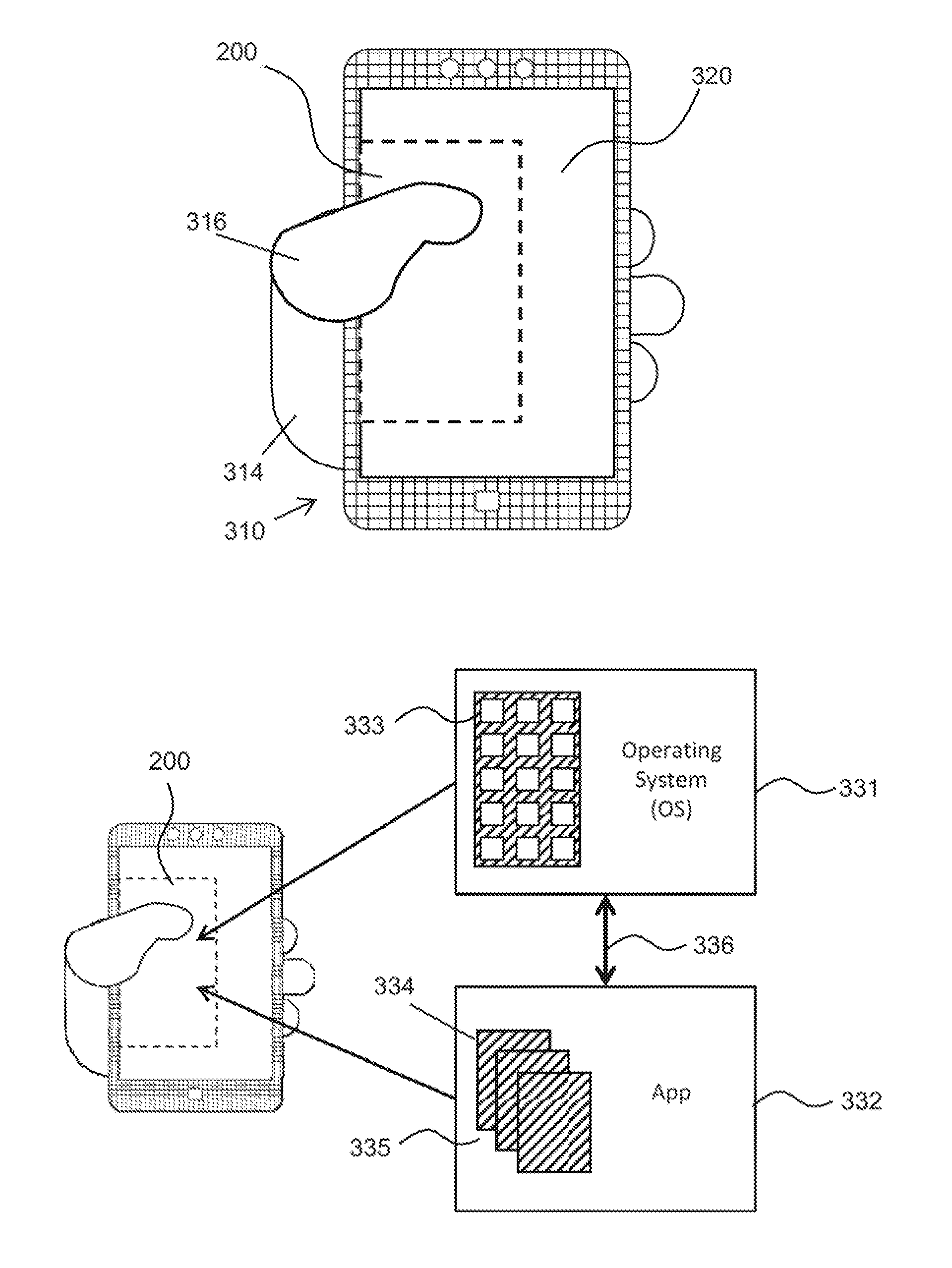 Method of single-handed software operation of large form factor mobile electronic devices