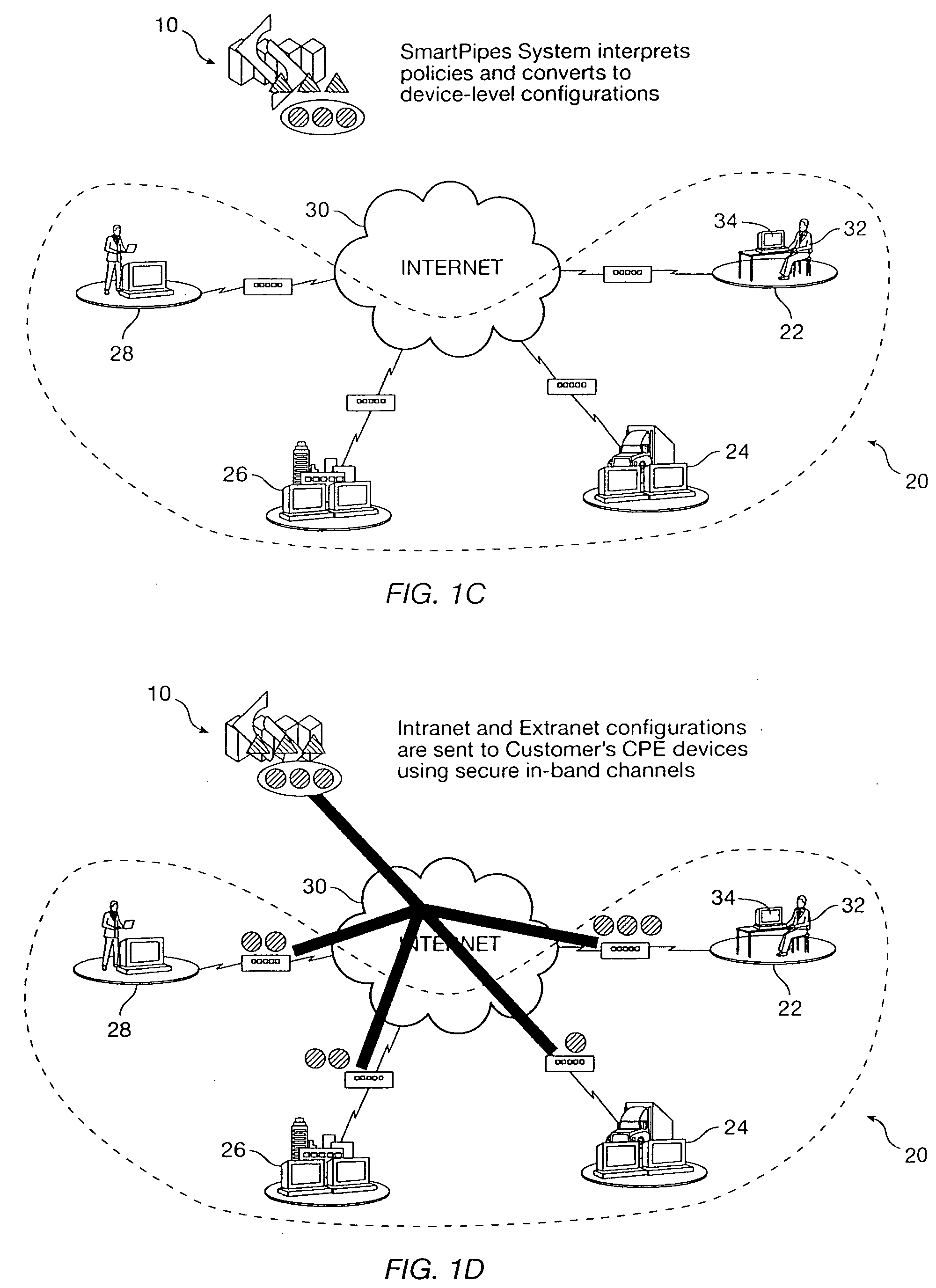 Selection and storage of policies in network management