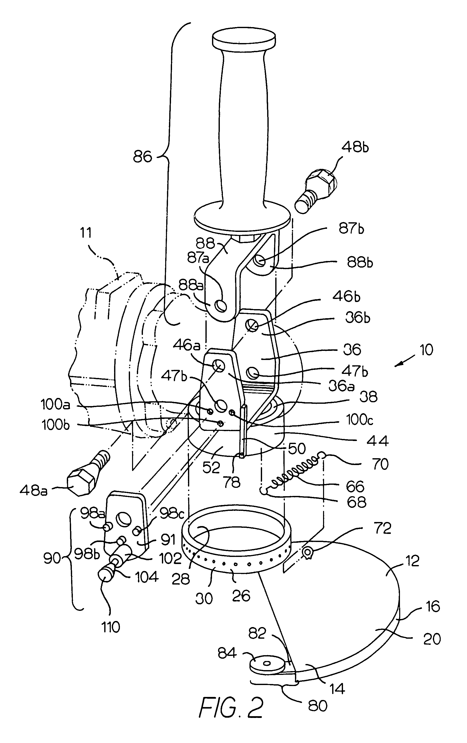 Rotating guard for angle grinder