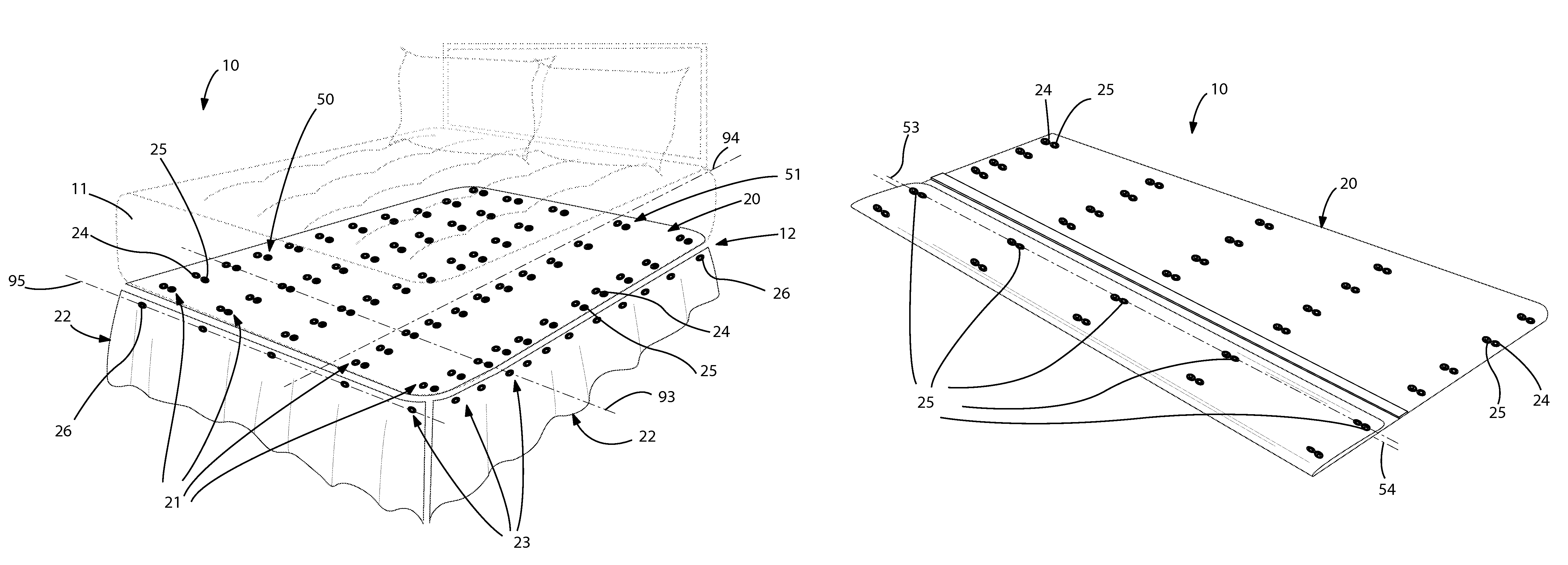 Removable bed ruffle assembly and associated method