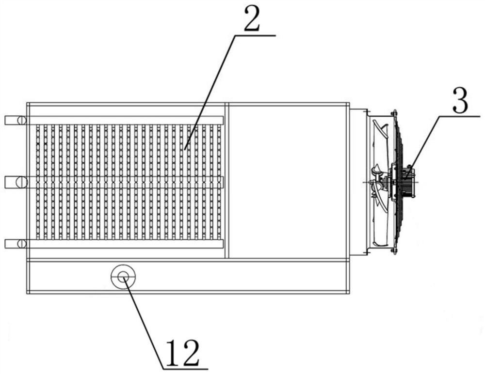 Side-air-outlet vertical falling film type closed cooling tower