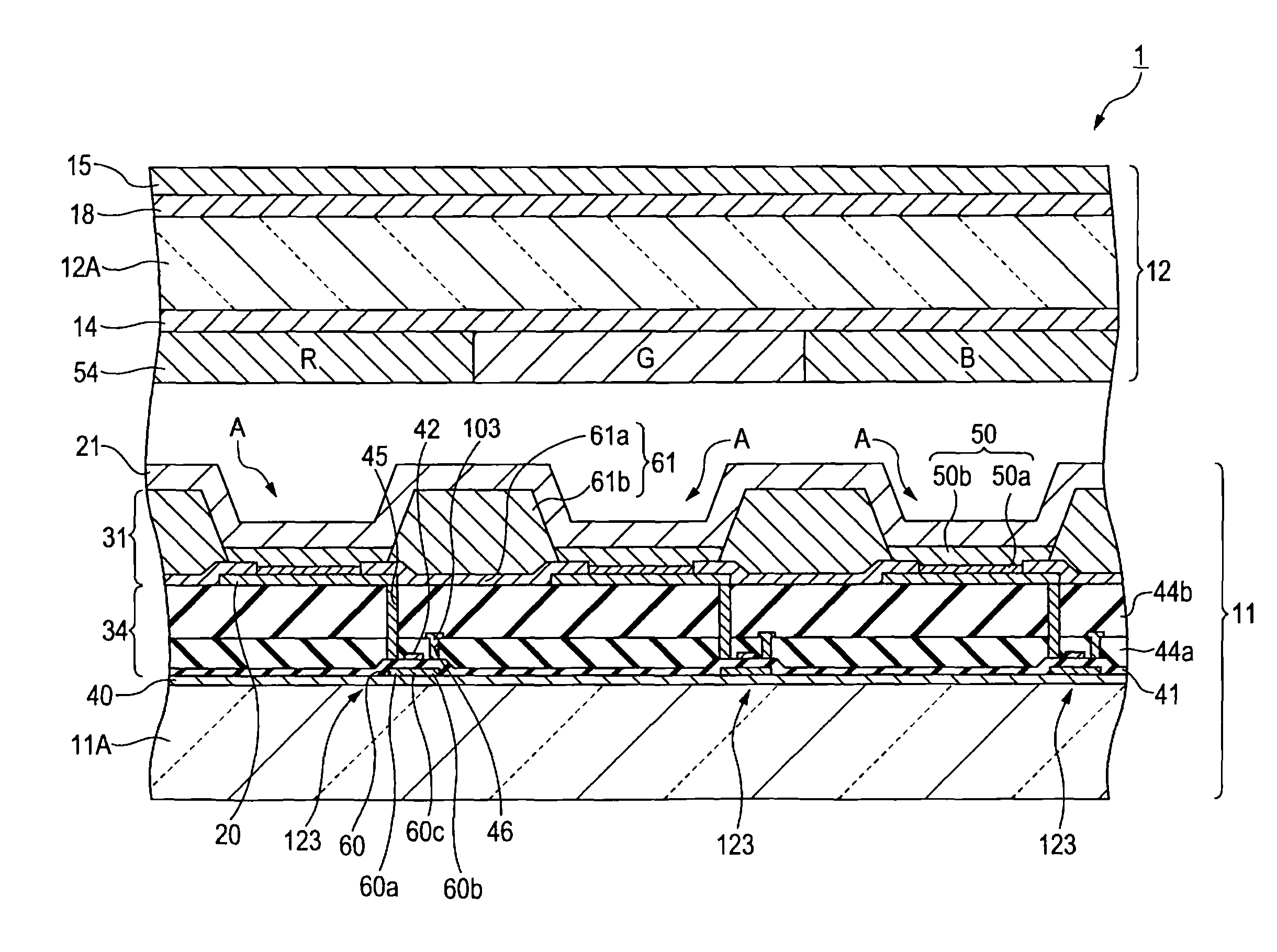 Organic electroluminescence device having input function and electronic apparatus