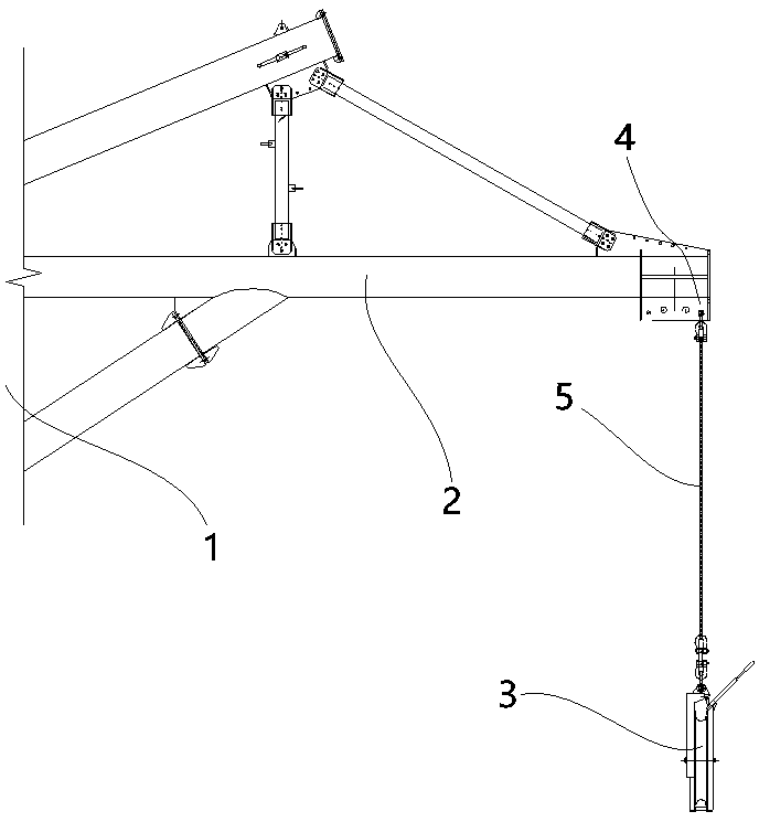 Construction method of unfolding and putting guide rope by helicopter without shipping stoppage