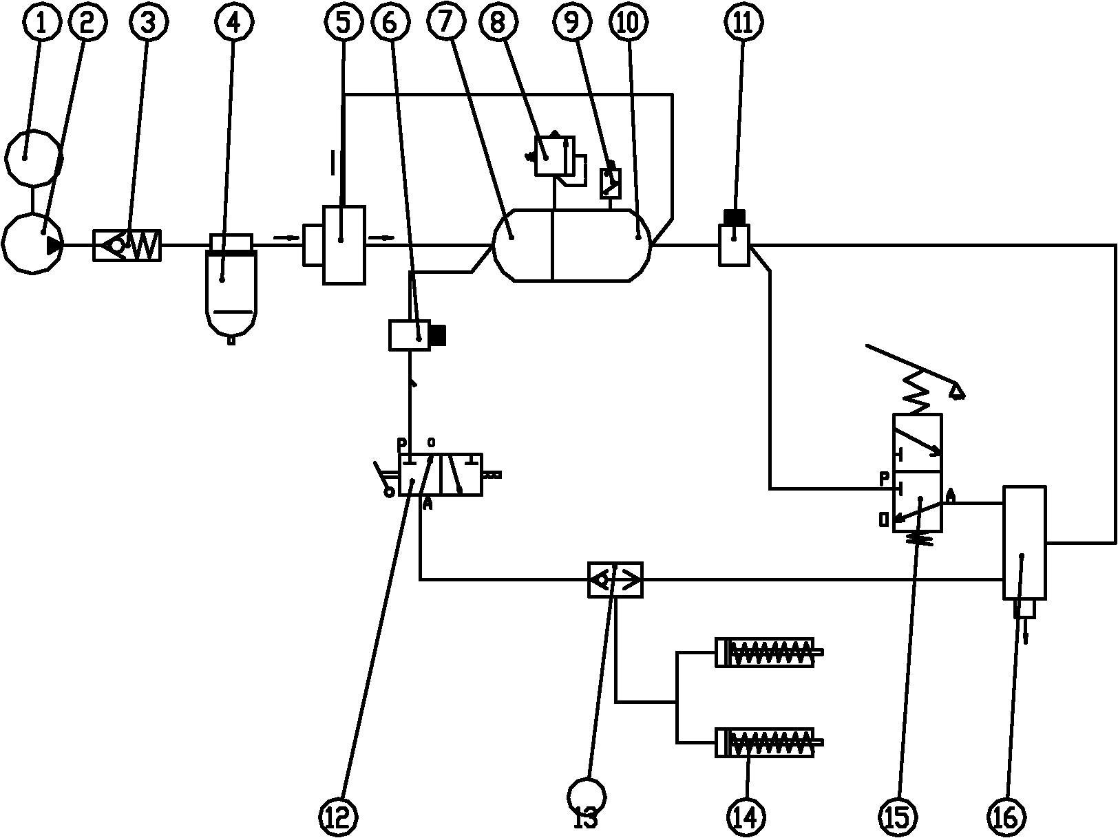 Anti-leakage two-way air braking system for variable-frequency speed-regulating industrial and mineral electric locomotive