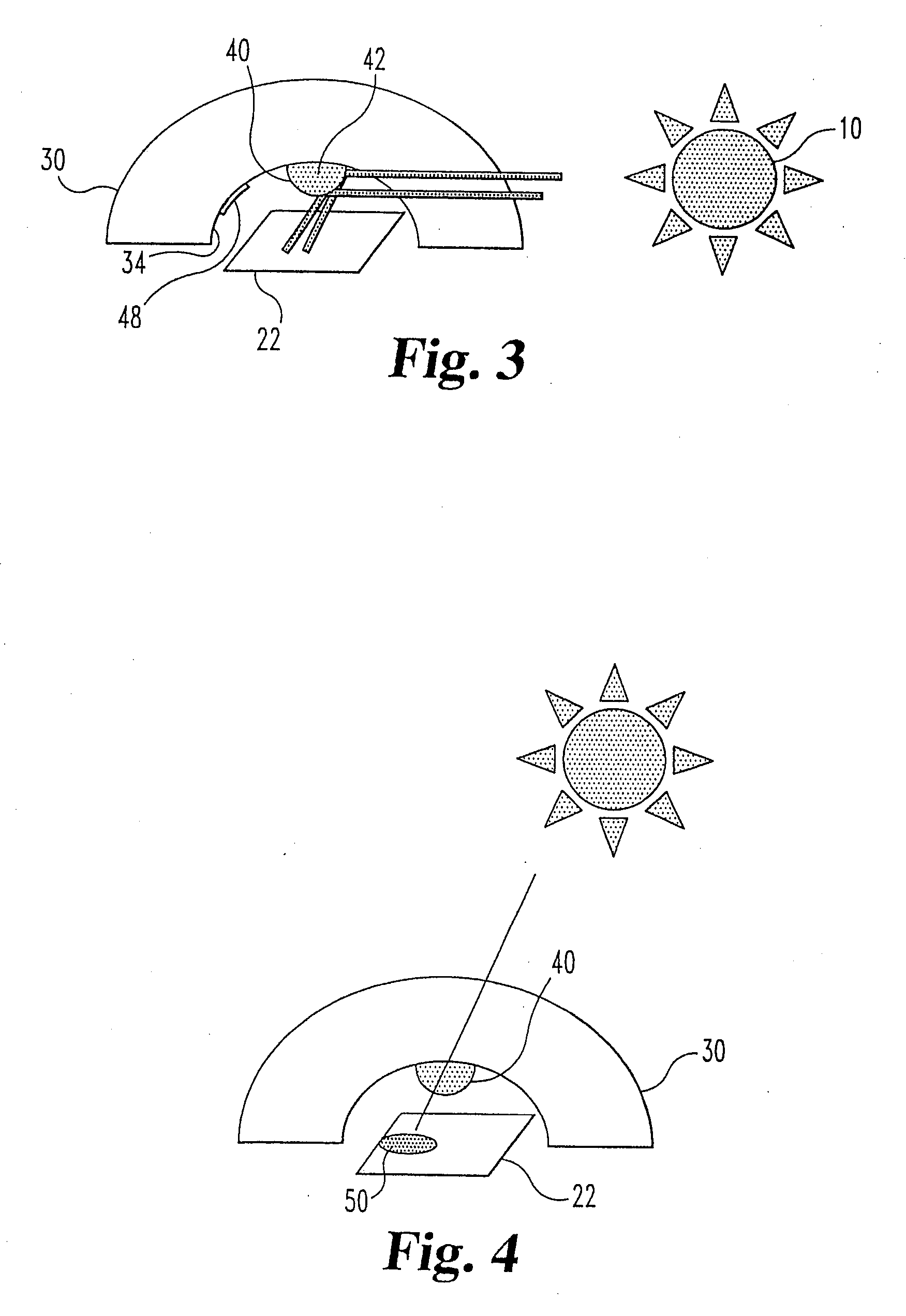 Solar sensor including reflective element to transform the angular response