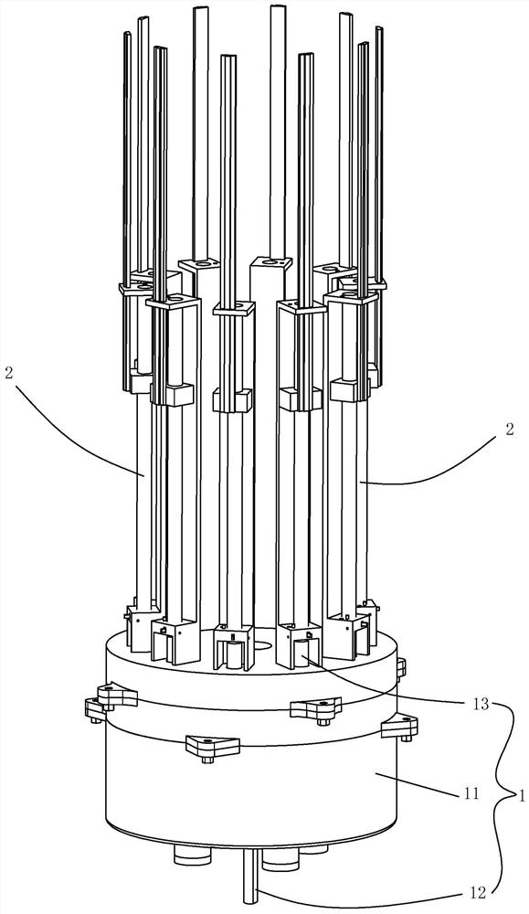 The transmission of the output shaft and the antenna device using the transmission can be selected