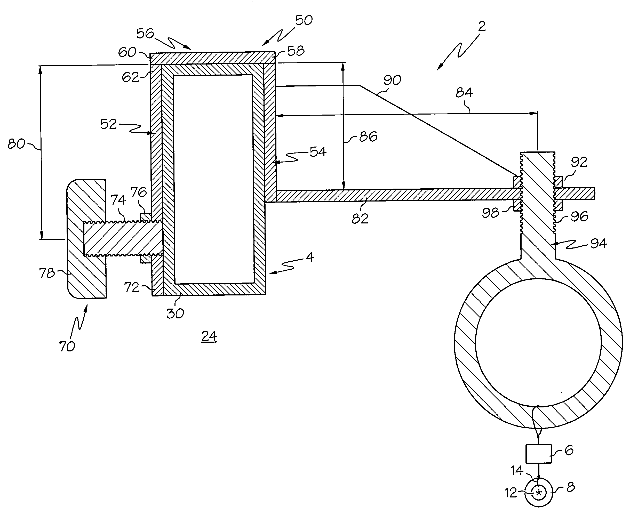 Tire testing machine with removable hanger hoist and method for loading a tire