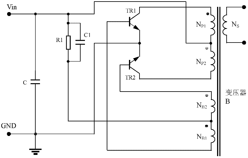 A self-excited push-pull converter