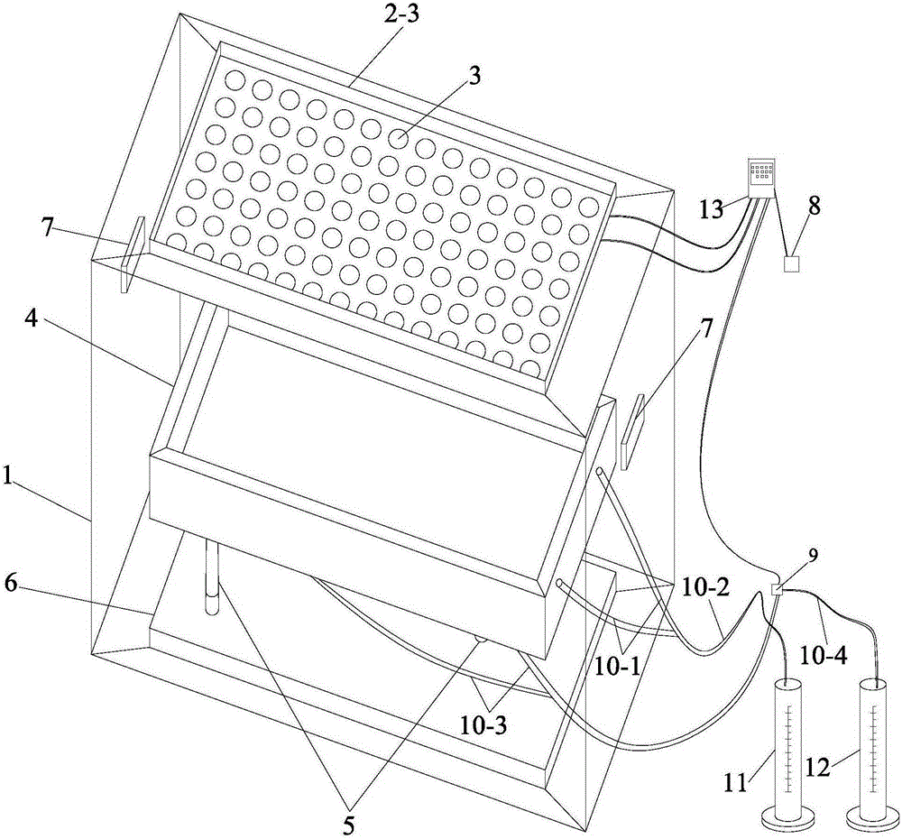 Snowfall infiltration parameter determination system and method based on indoor simulation test