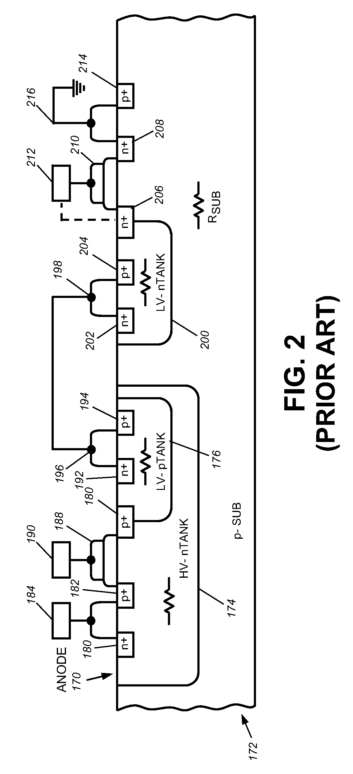 Stacked scr with high holding voltage