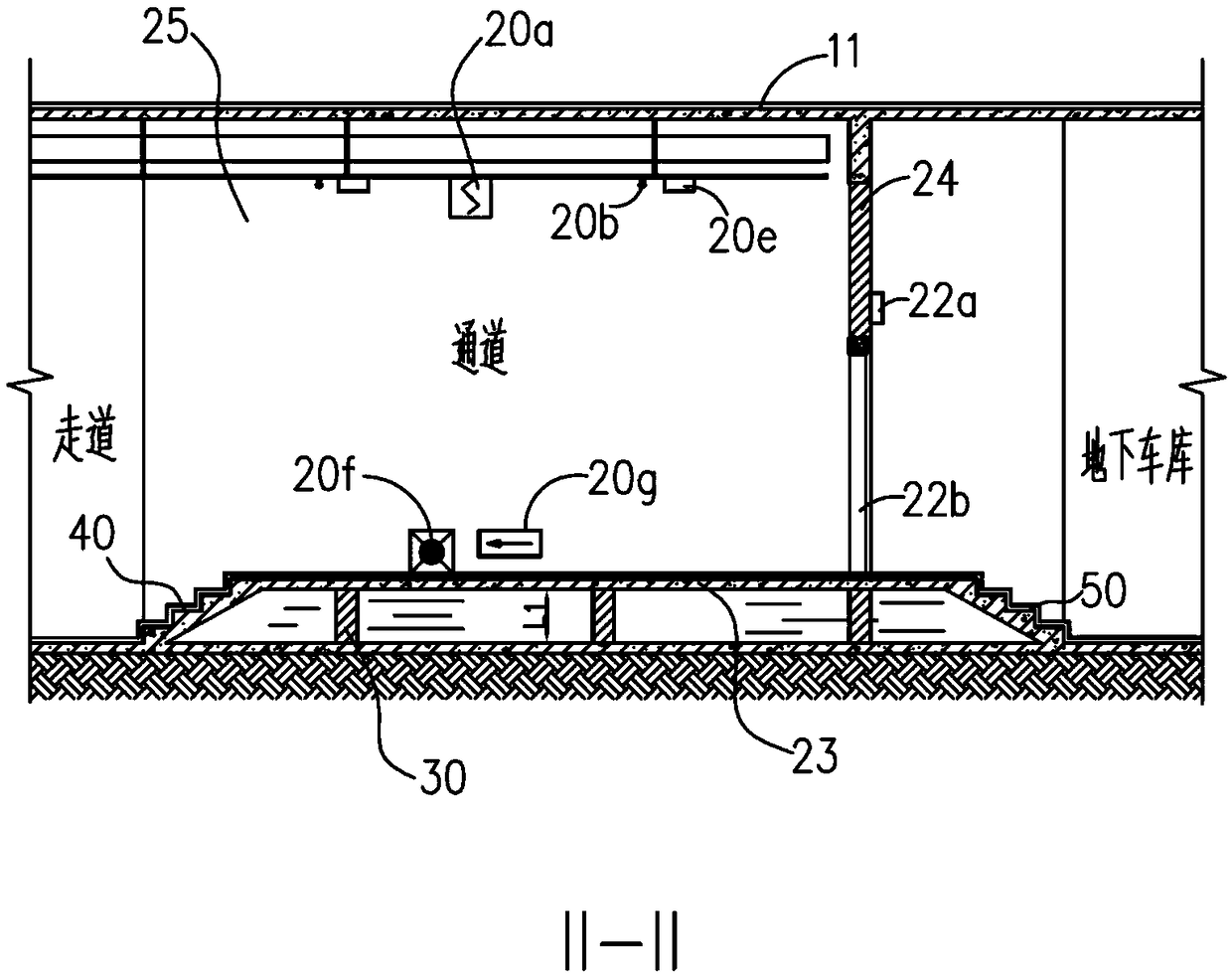 Basement fire-fighting pool structure and building