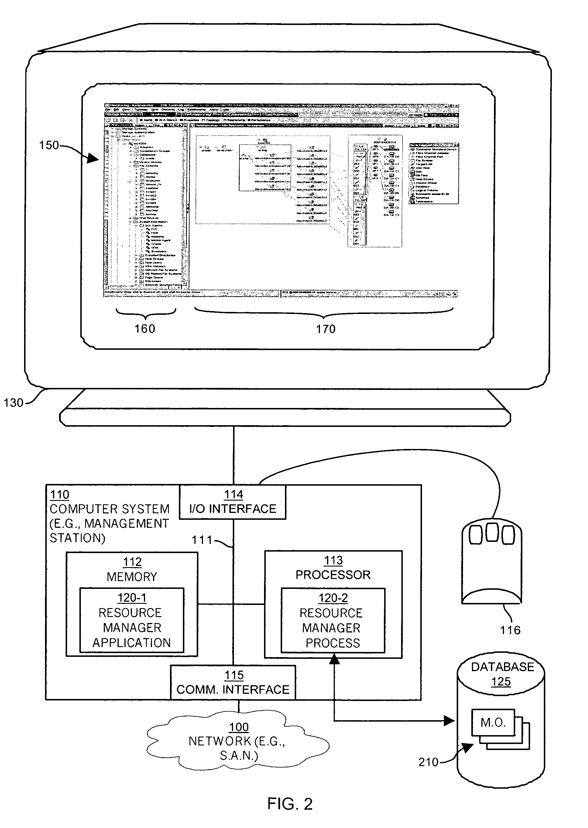 Methods and apparatus for managing network resources via use of a relationship view