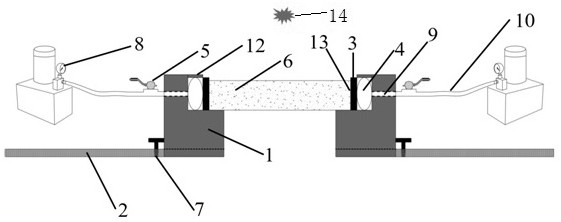 Test system for simulating anti-explosion characteristic of target under confining pressure condition