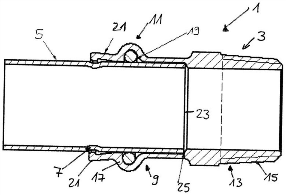 Fitting for connecting to a tubular element and tubing connection