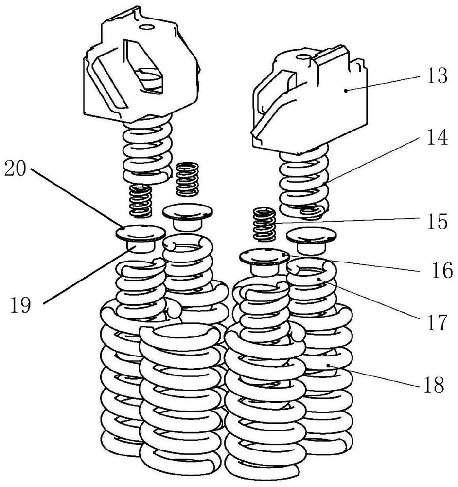 Articulated bogie with embedded vibration and noise reduction device