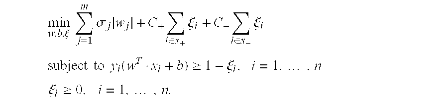 Adjusted sparse linear programming method for classifying multi-dimensional biological data