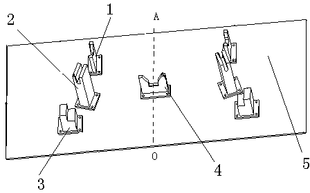 Automobile five-connecting-rod rear axle assembly split charging clamp