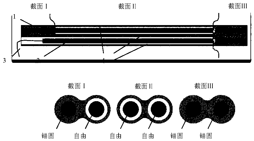 Modified carbon fiber strain sensor device and preparation method thereof