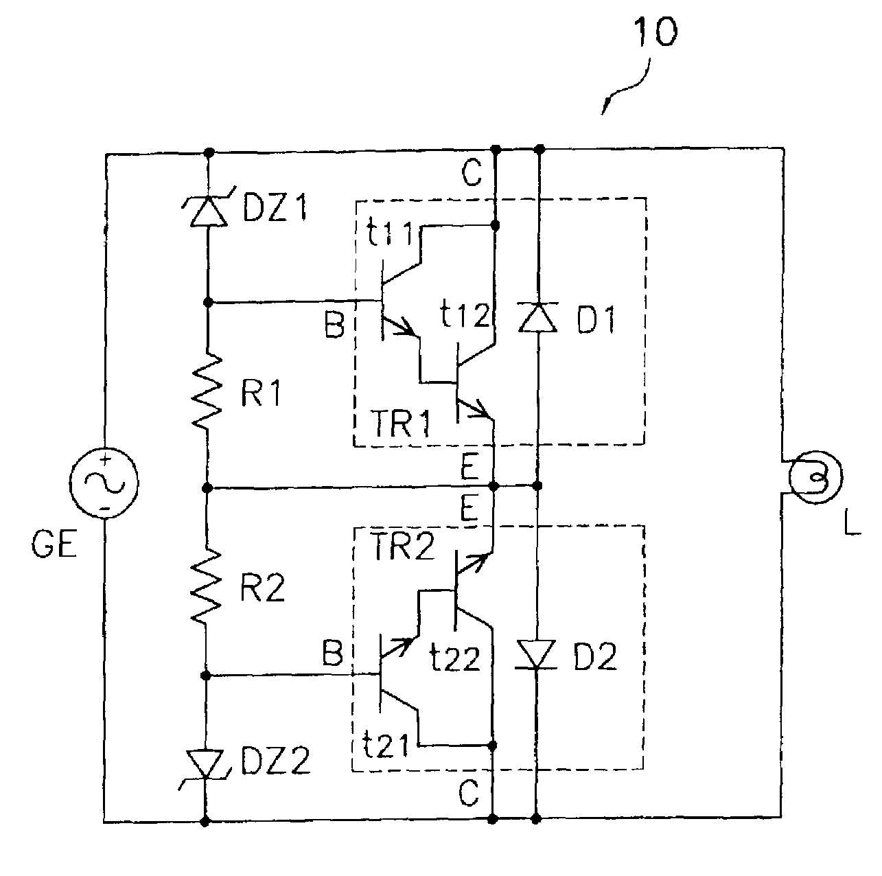 Voltage clamping circuit for a bicycle dynamo