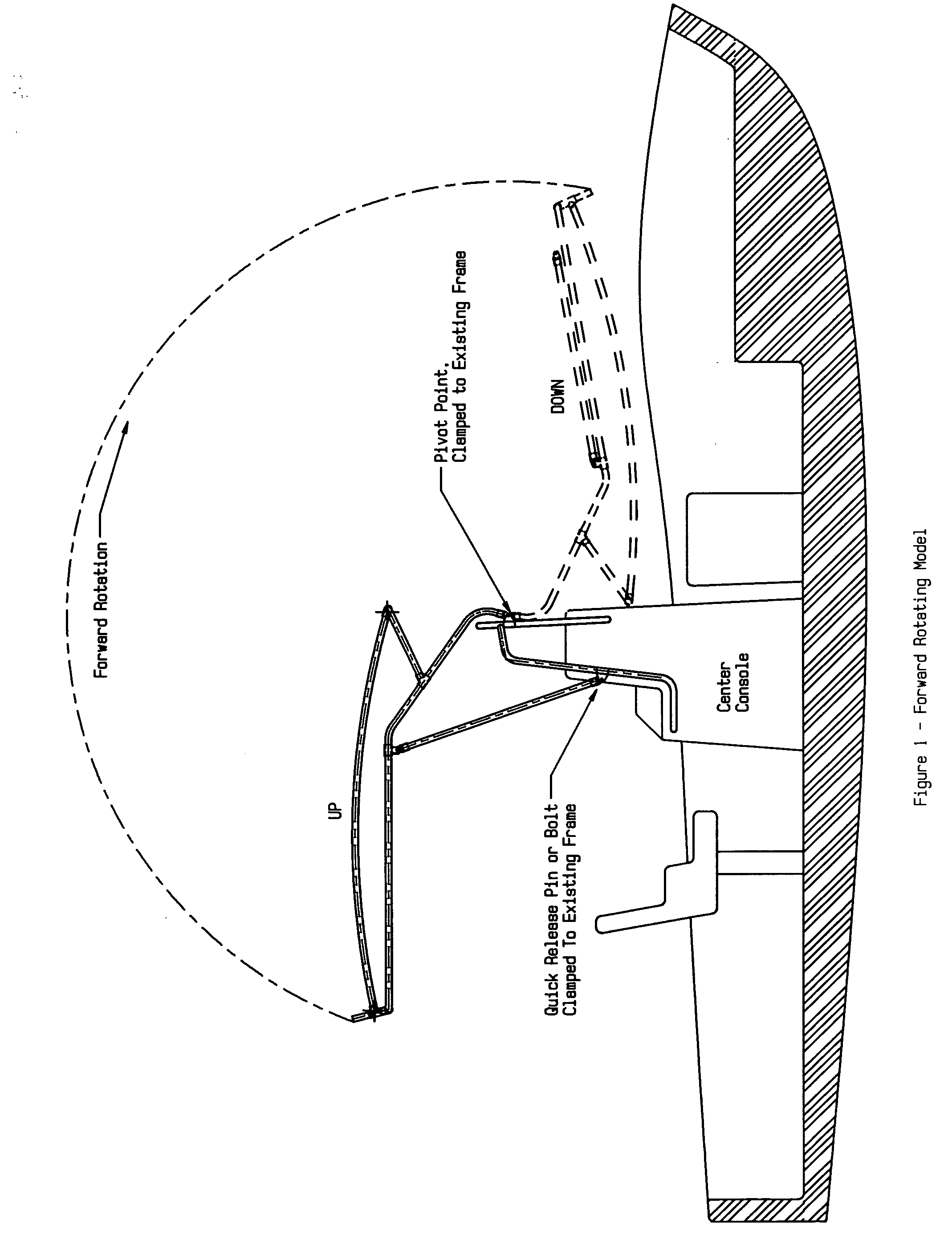 Rotating T-Top for center console boat