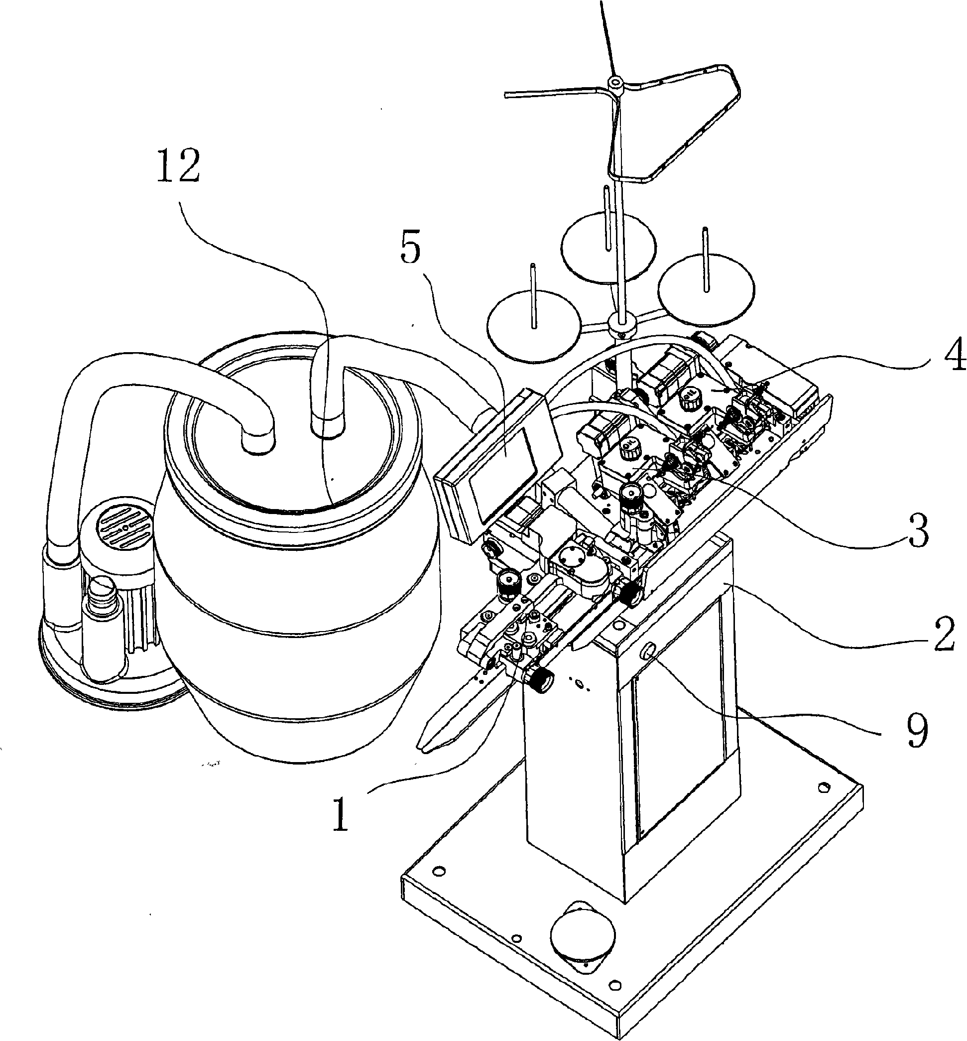 Toe seaming machine control system and toe seaming machine possessing same