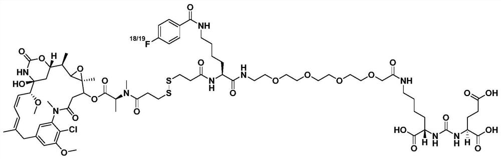 &lt;18/19&gt;F-labeled PSMA targeted diagnosis and treatment integrated small-molecular drug conjugate, preparation method and application of &lt;18/19&gt;F-labeled PSMA targeted diagnosis and treatment integrated small-molecular drug conjugate