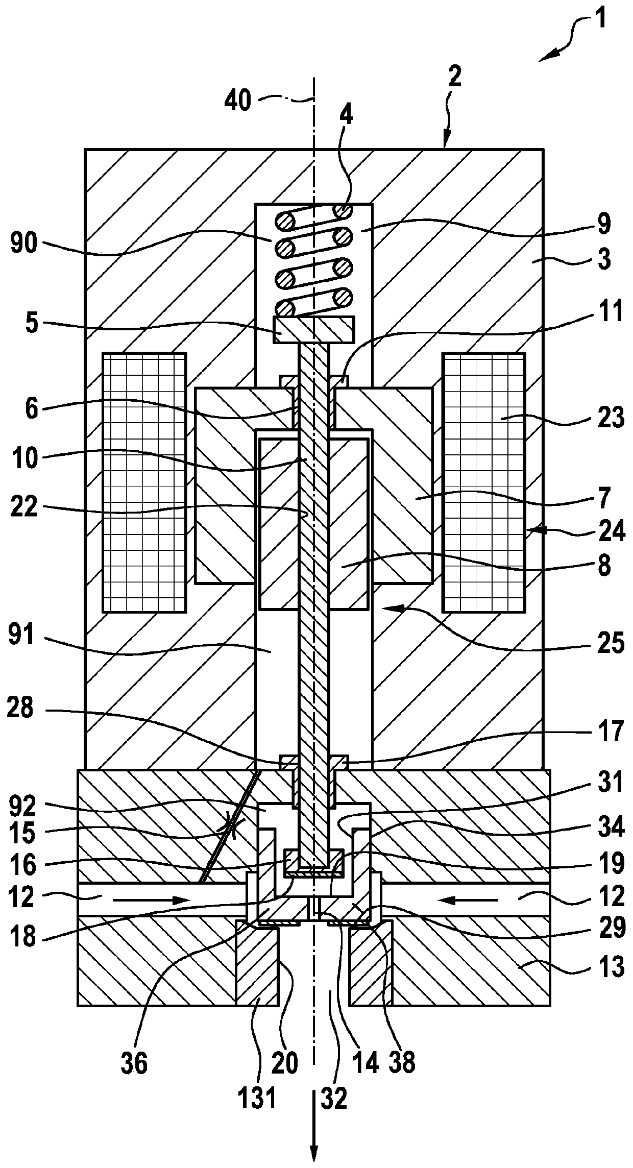 Proportional valve for controlling a gaseous medium