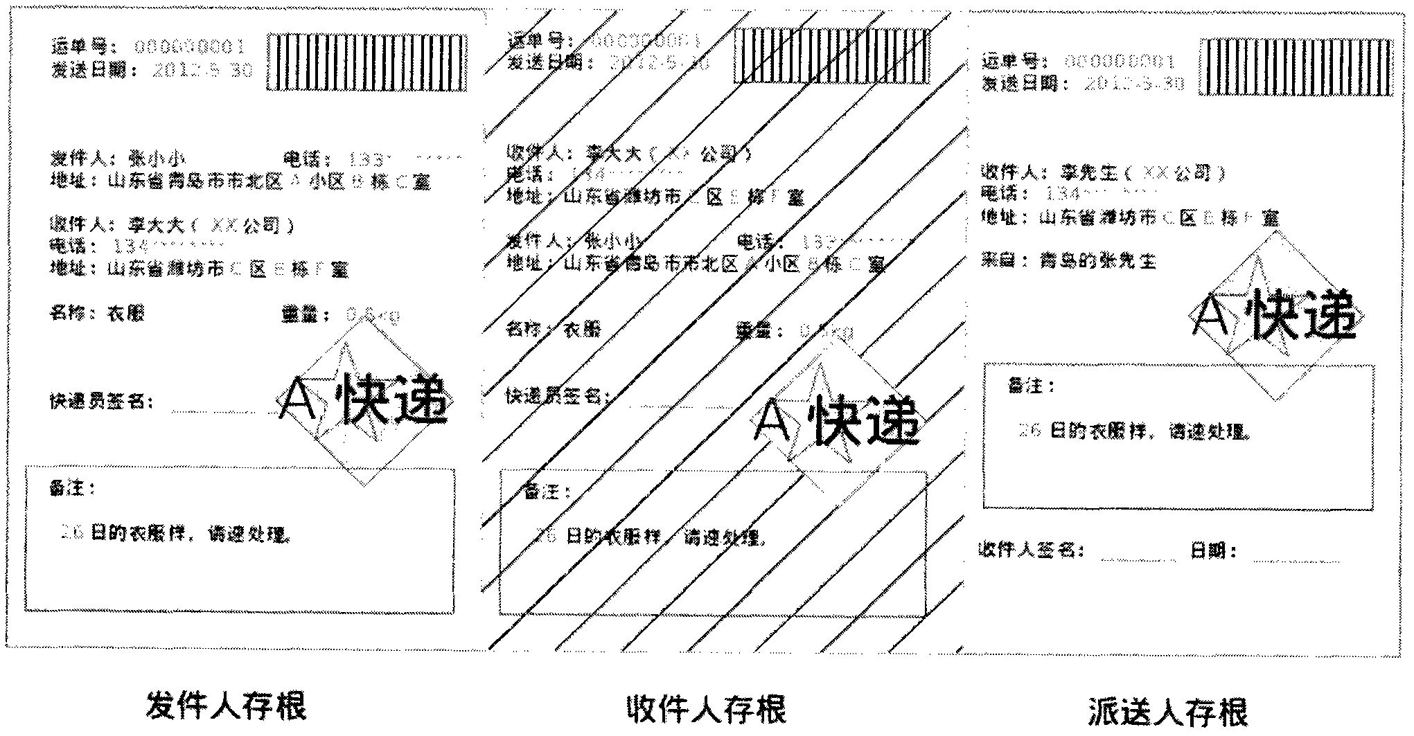 Novel waybill information system and application thereof in express delivery service