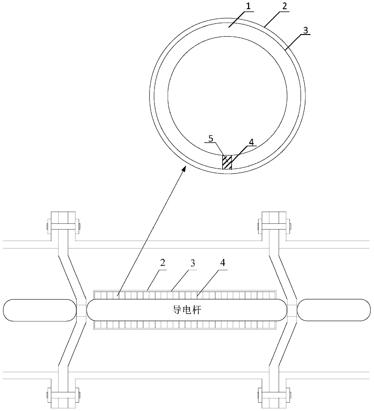 Magnetic ring device for suppressing very fast transient overvoltage in gas-insulated switchgear