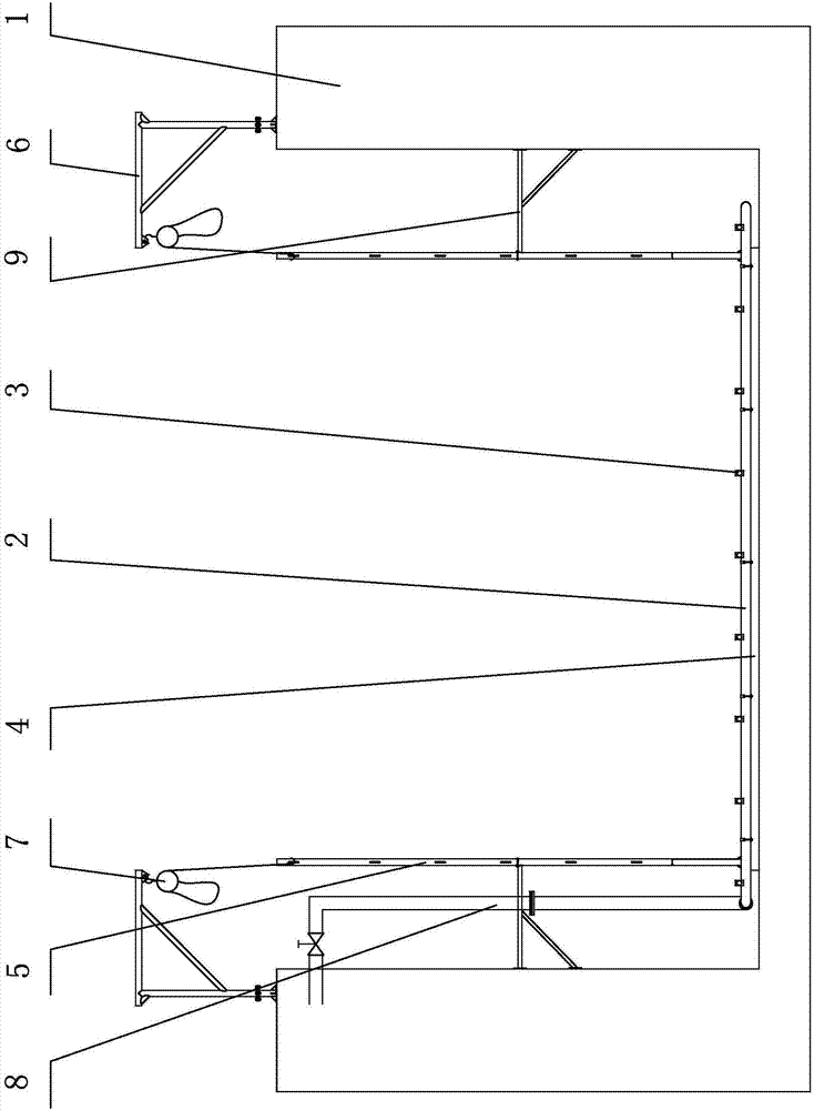 Bracket type gas distribution pipe lifting device and aerator pipe maintenance and replacement method