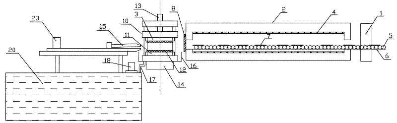 Continuous pressurizing oil-injection quenching device