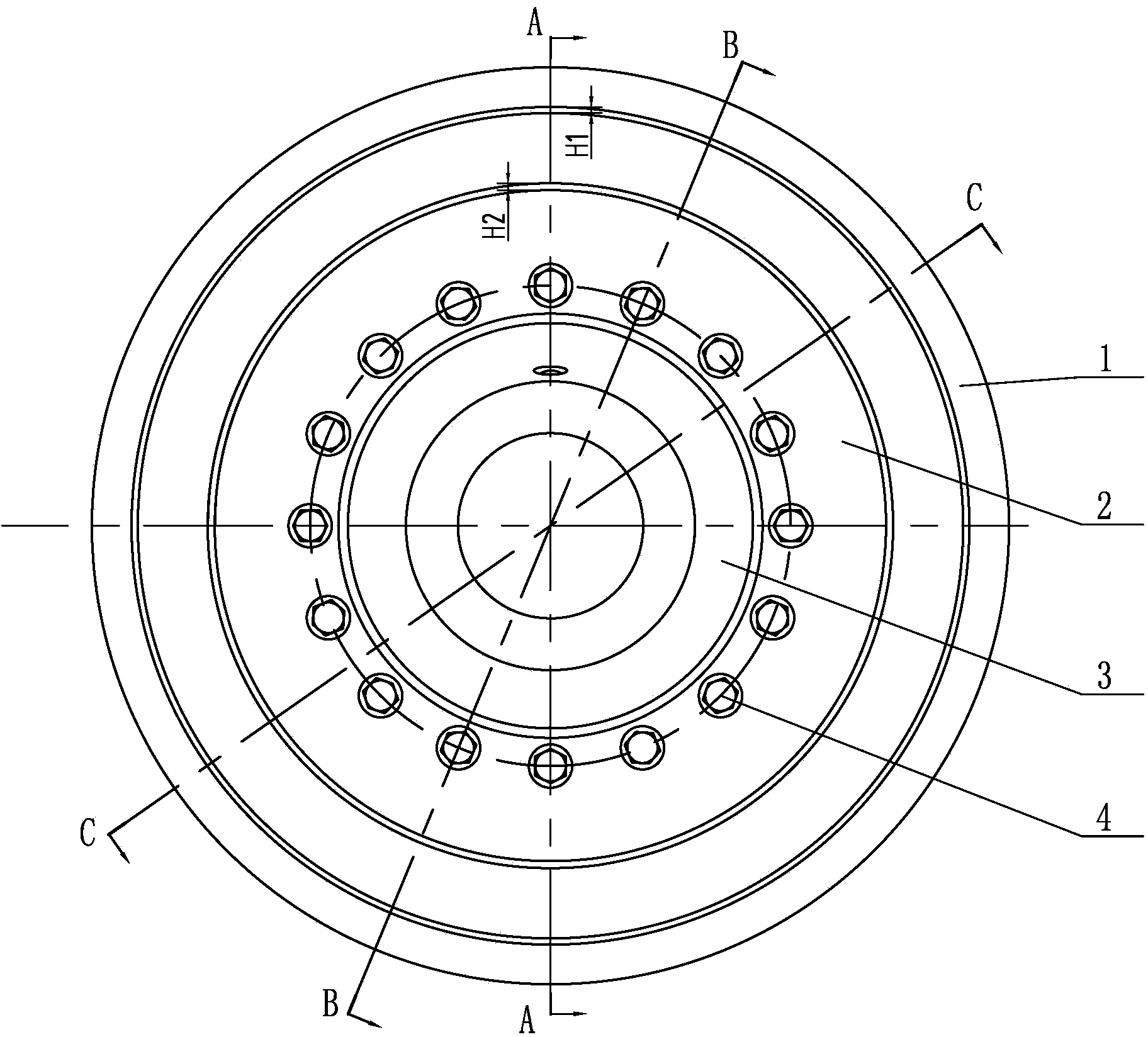 Shear-type elastic wheel for rail transit vehicles