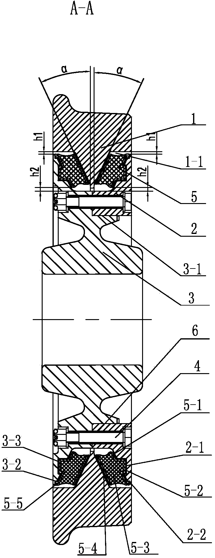 Shear-type elastic wheel for rail transit vehicles