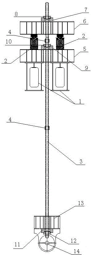 Rigid pull rod heavy load lifting and lowering device