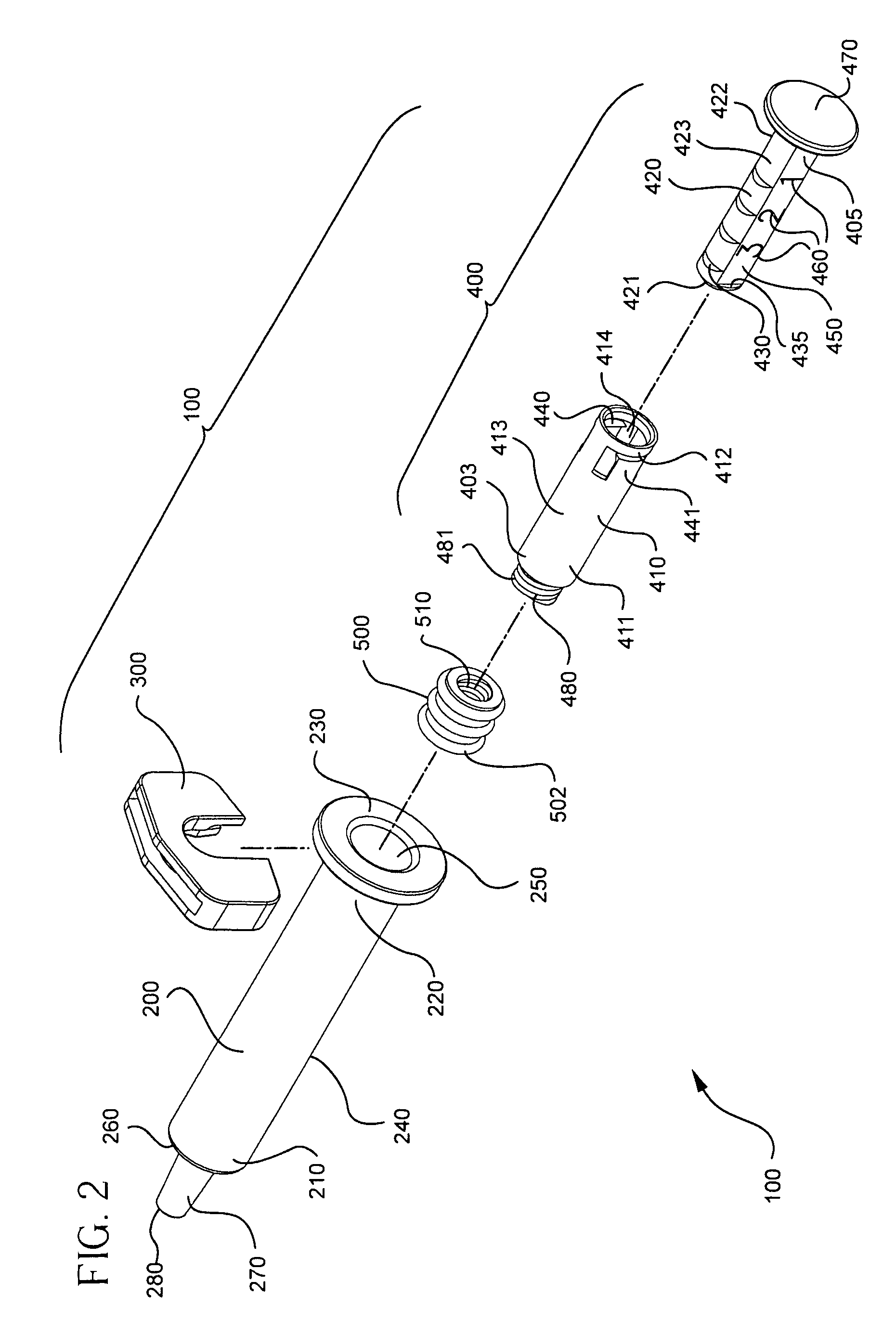 Syringe with adjustable two piece plunger rod