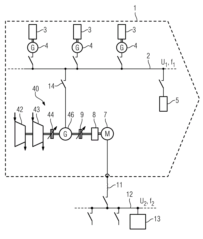 A method for supplying outside energy to an onboard electrical power network of a ship, a ship with such an outside energy supply