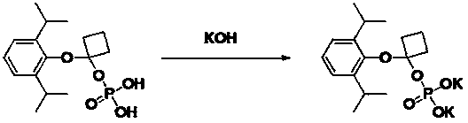 Propofol water-soluble naphthenic phosphate ester derivative