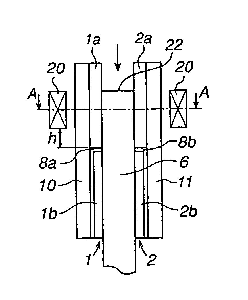 Device for casting of metal