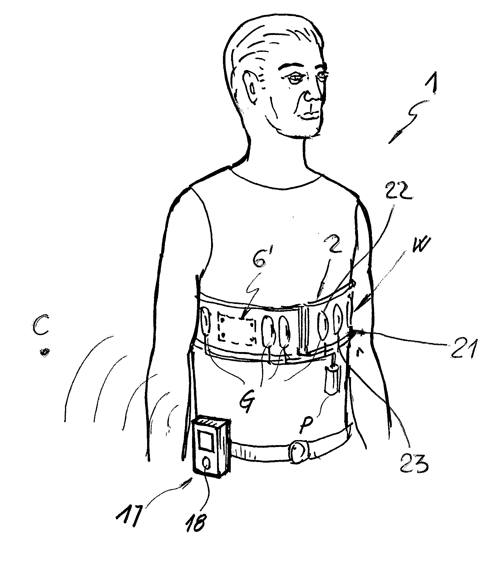 Sensor device for treatment and remote monitoring of vital biological parameters