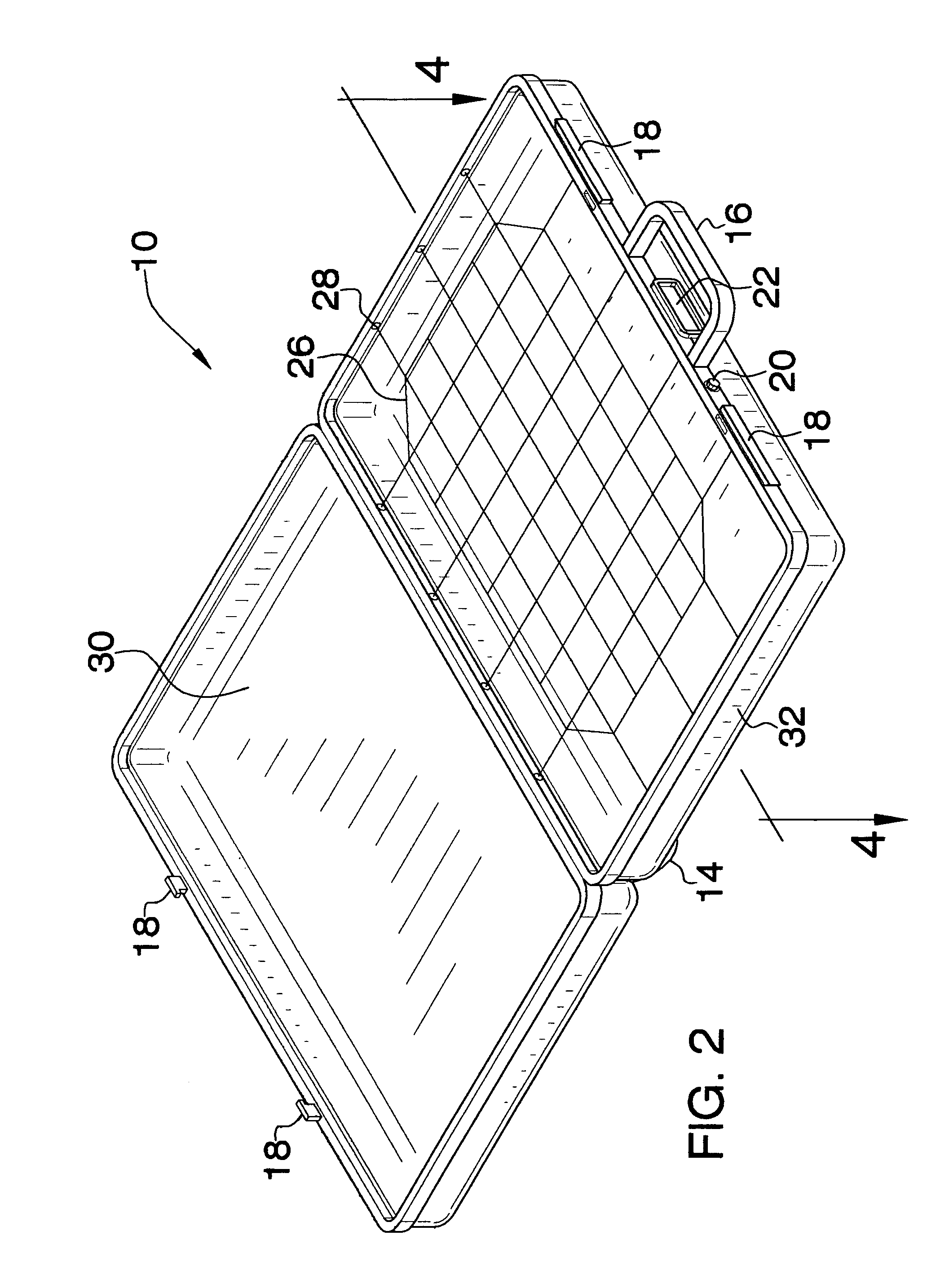 Suitcase with internal netting connected to tension sensors for weighing contents