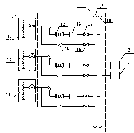 Medium-pressure gas collection technique based on cluster well