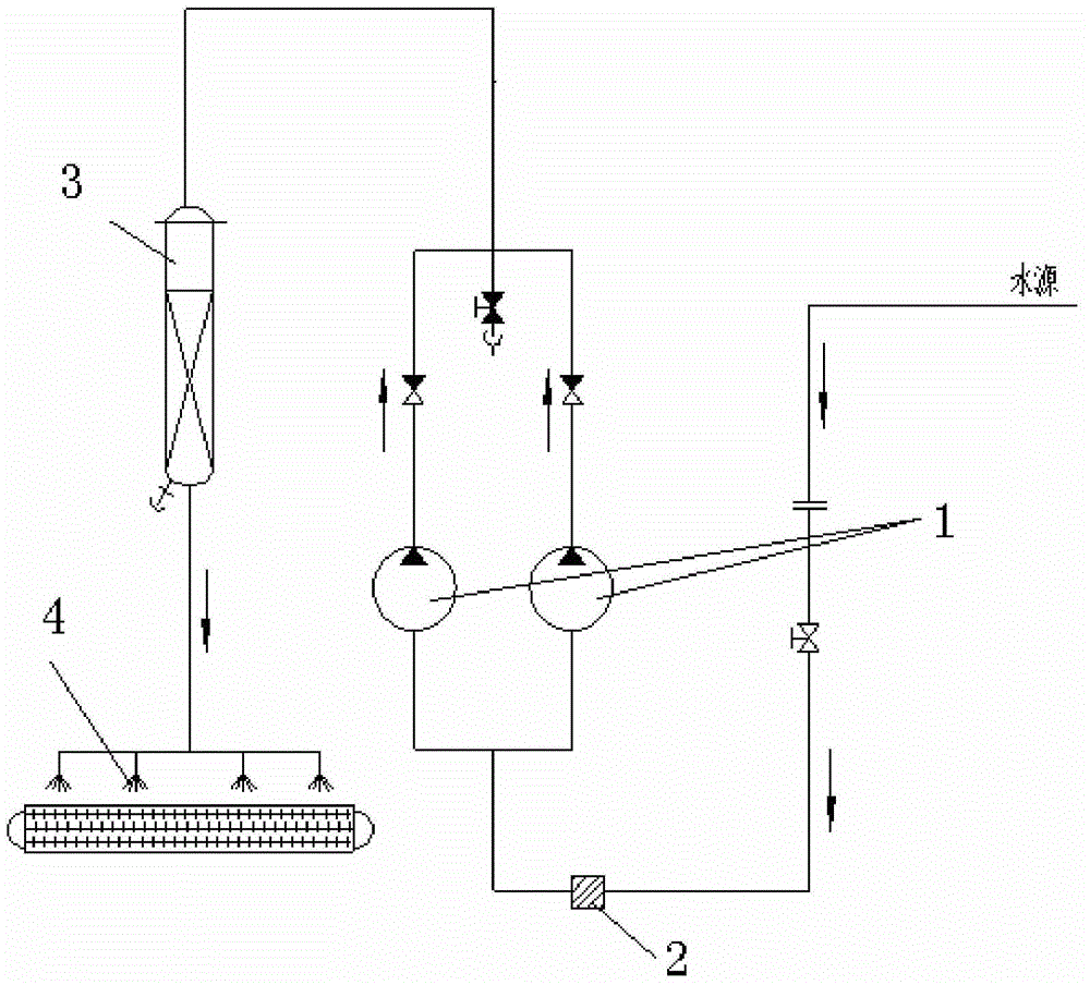 Outside-valve air-cooling system auxiliary spraying device of converter transformer substation