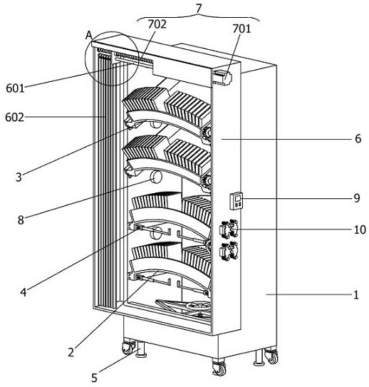 Multilayer detachable arch-shaped book storage rack for library