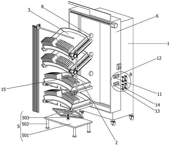 Multilayer detachable arch-shaped book storage rack for library