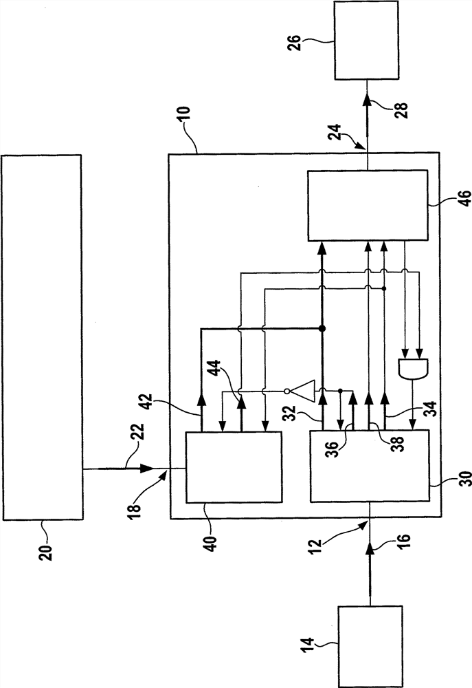 Switching device for switching the information signals of the master and the slave to the output